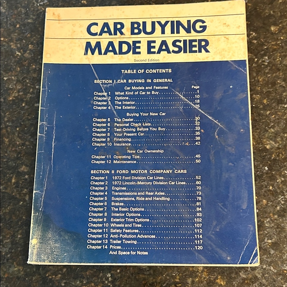 Ford Car Buying Made Easier Guide - Blue Cover Vintage 1971